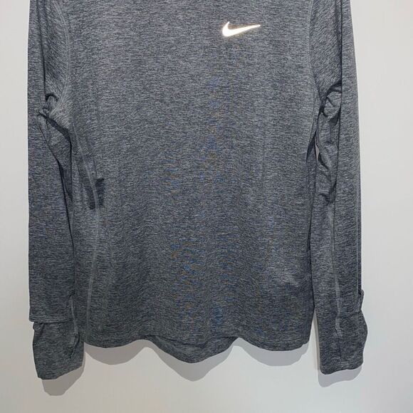 Nike Men's Gray Dri Fit Running Heathered Long Sleeve T Shirt Size Medium - Picture 2 of 9